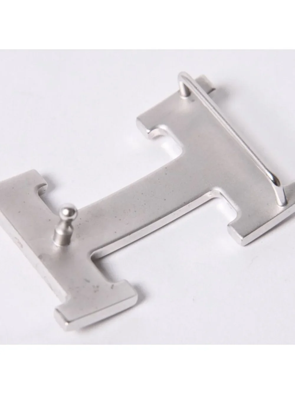 Hermes Belt Buckle H Logo Diamond Reversible Blue White Silver